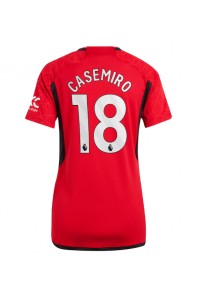 Manchester United Casemiro #18 Voetbaltruitje Thuis tenue Dames 2023-24 Korte Mouw